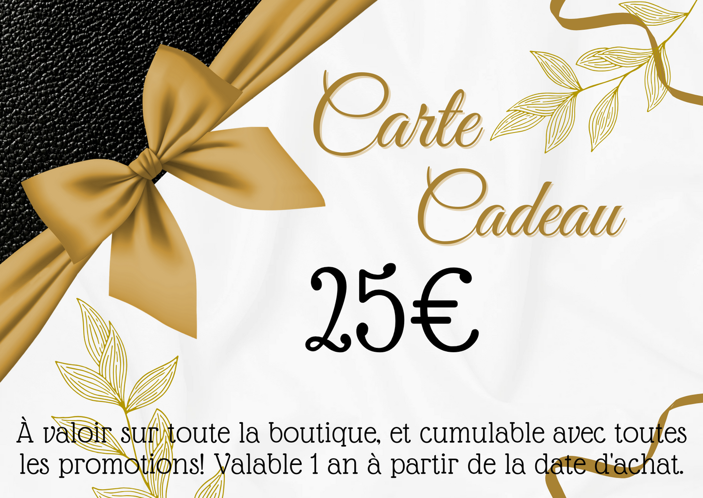 Carte Cadeau sans minimum d'achat