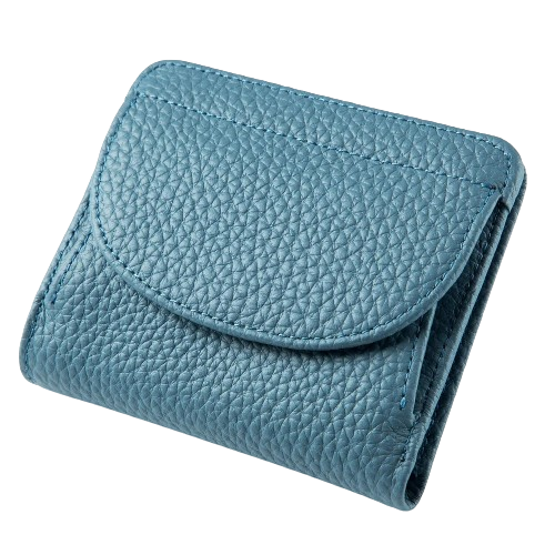 Porte-carte RFID porte-monnaie en cuir - L'Indispensable™ Bleu