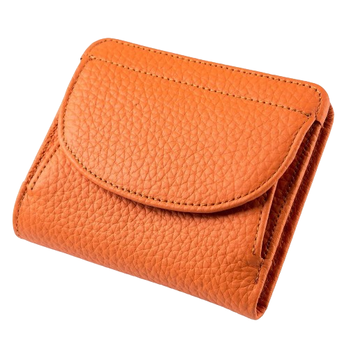Porte-carte RFID porte-monnaie en cuir - L'Indispensable™ Orange