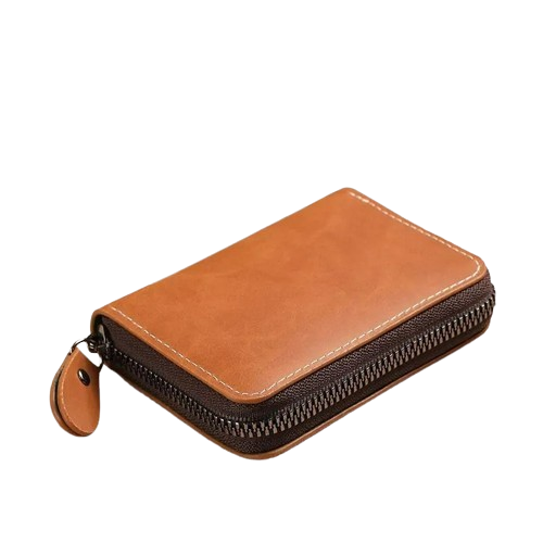Porte-carte lisse fermeture à glissière - Le Classique™ Marron