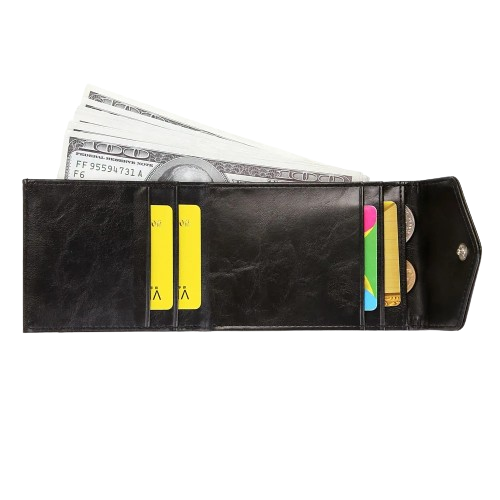 Porte-carte à deux volets - Le Classique™ Noir Intérieur