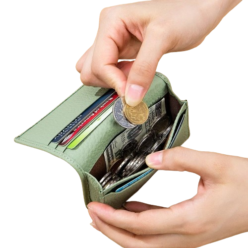 Porte-carte bancaires et cartes de visite - Le Professionnel™ Vert Clair Ouvert