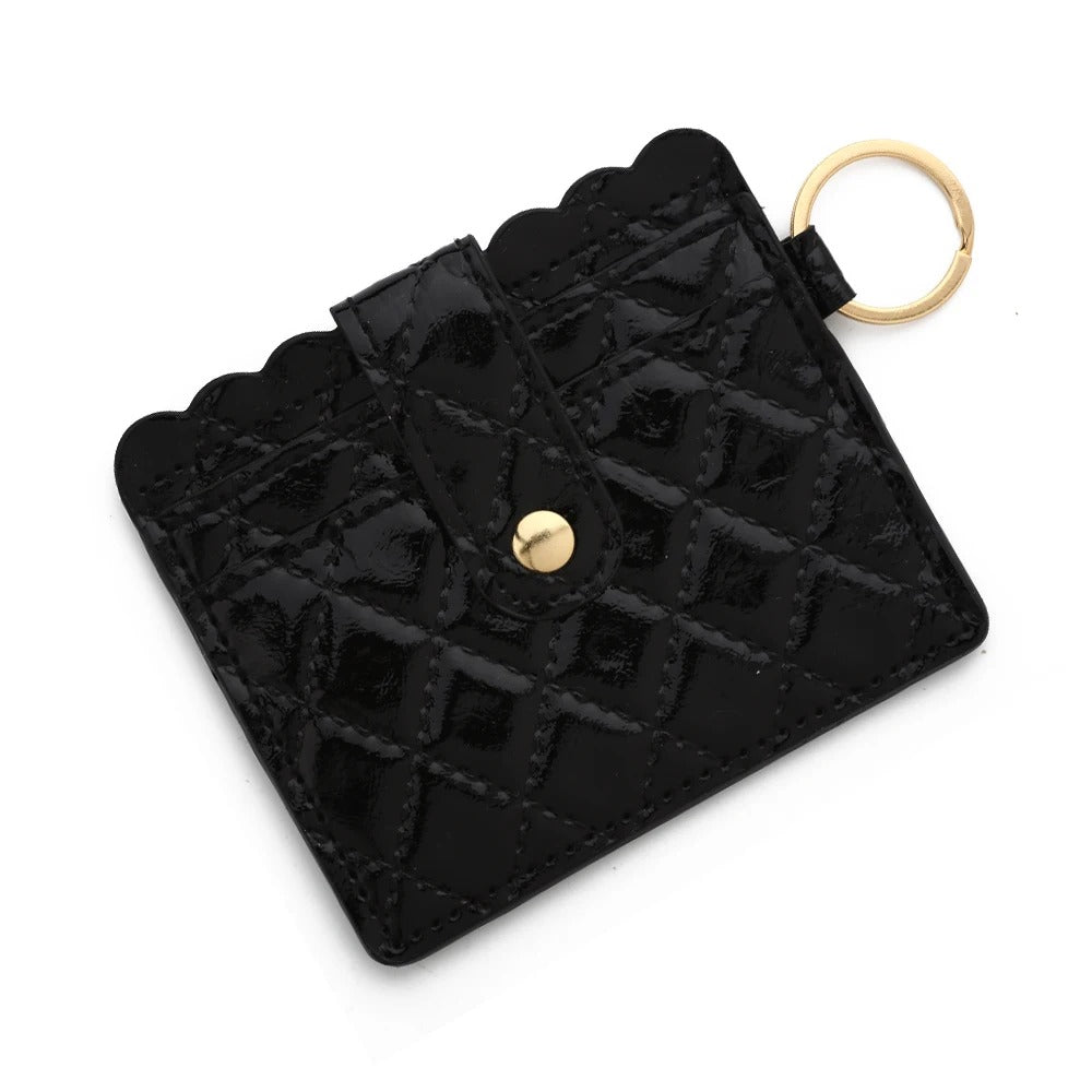 Porte-carte brillant motif à carreaux - Le Fashionista™ Noir