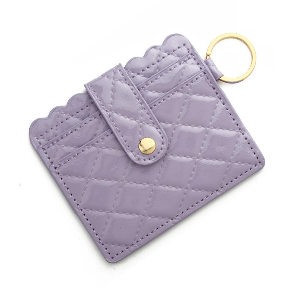 Porte-carte brillant motif à carreaux - Le Fashionista™ Violet