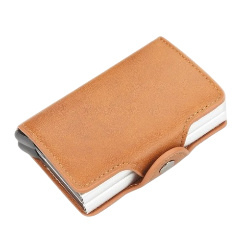 Porte-carte de crédit RFID à pression - Le Protecteur™ Marron