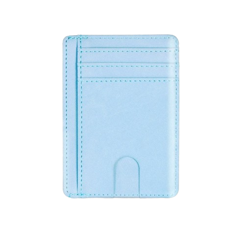 Porte-carte de crédit en simili cuir RFID - Le Minimaliste™ Bleu Clair
