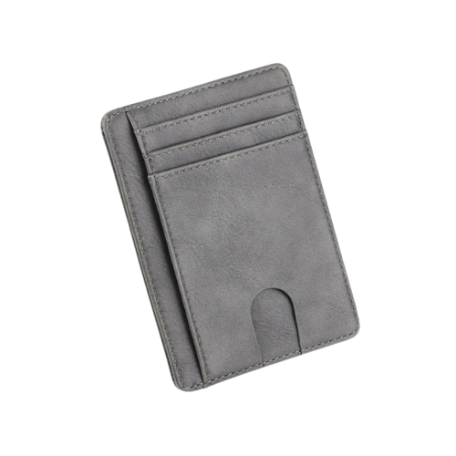 Porte-carte de crédit en simili cuir RFID - Le Minimaliste™ Gris