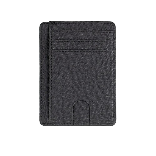 Porte-carte de crédit en simili cuir RFID - Le Minimaliste™ Noir 1