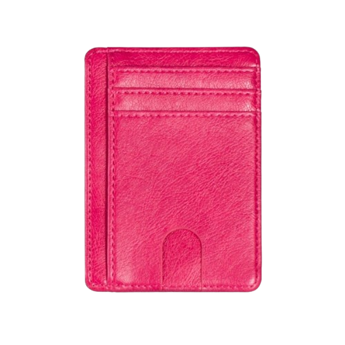 Porte-carte de crédit en simili cuir RFID - Le Minimaliste™ Rose Foncé