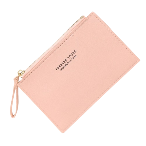 Porte-carte de crédit fermeture zip - Le Fashionista™ Rose