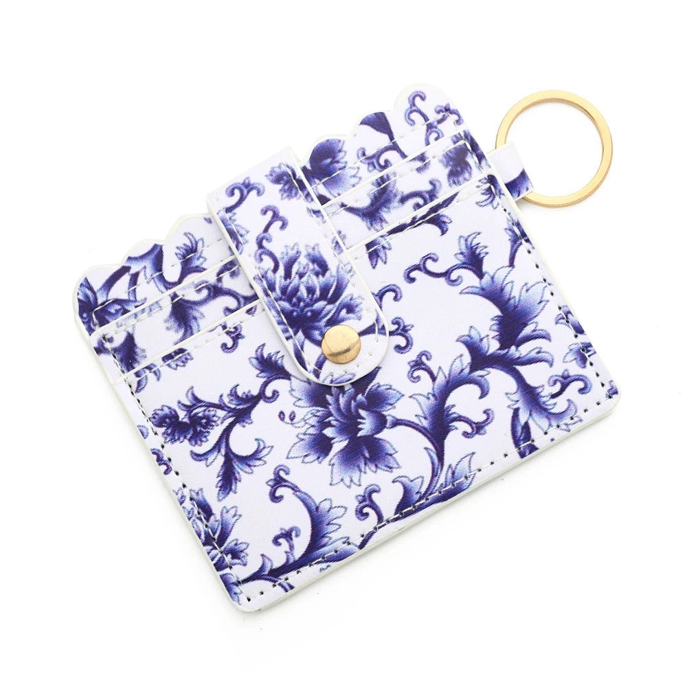 Porte-carte design - Le Fashionista™ Fleurs Bleues