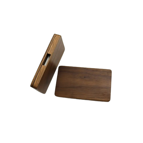 Porte-carte de visite en bois et aimanté - Le Rustique™