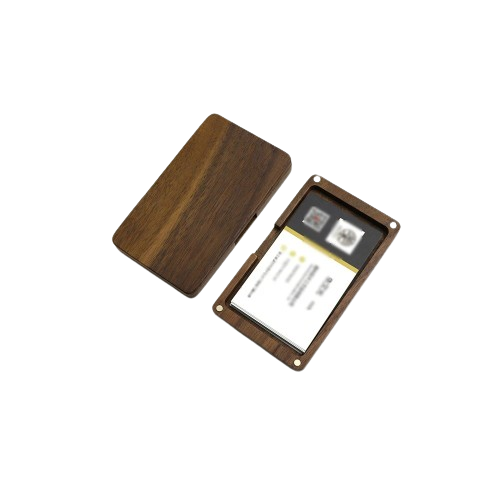 Porte-carte de visite en bois et aimanté - Le Rustique™