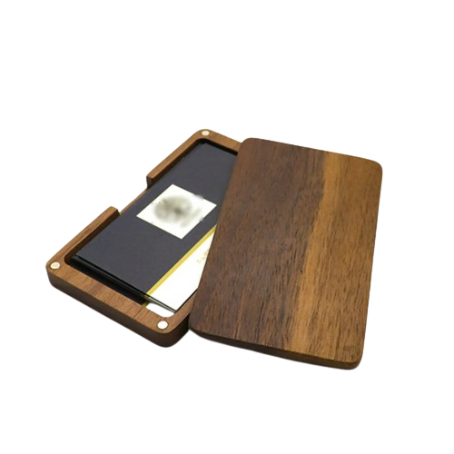 Porte-carte de visite en bois et aimanté - Le Rustique™