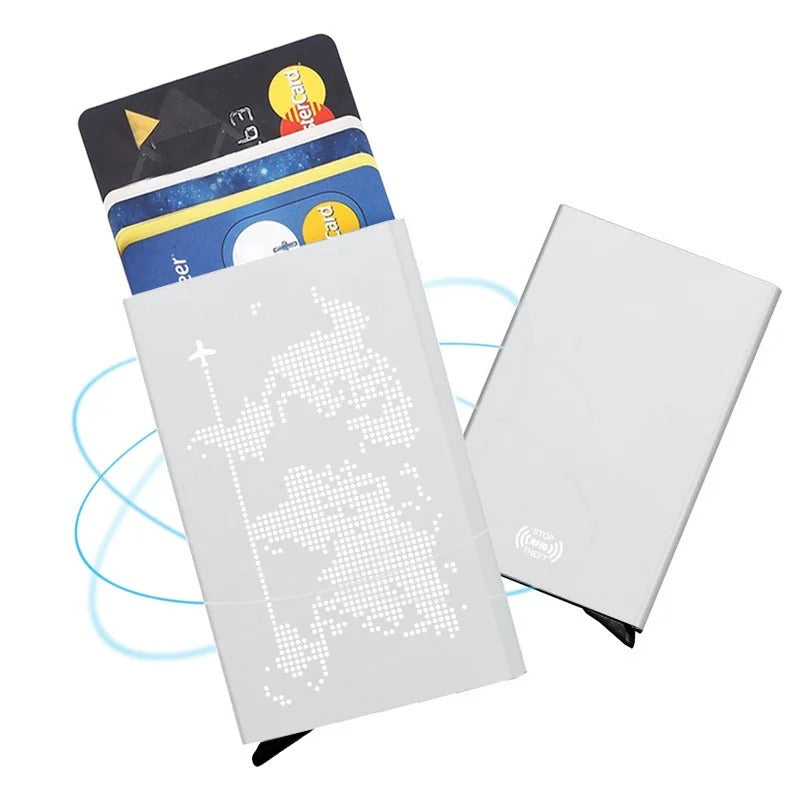Porte-carte de voyage en métal RFID - L'Aventurier™ Argent