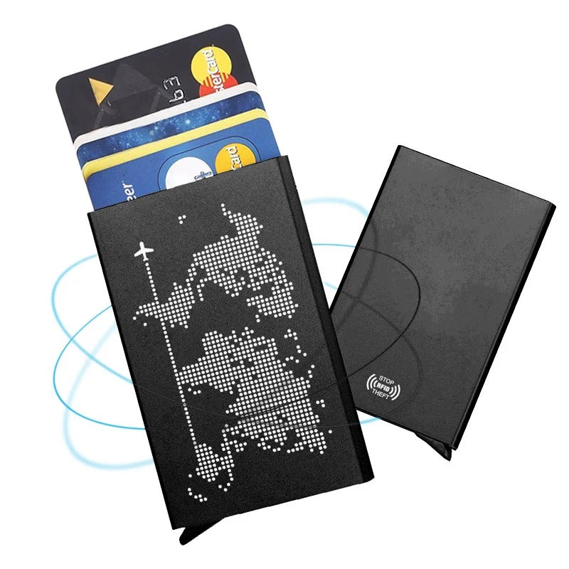 Porte-carte de voyage en métal RFID - L'Aventurier™ Noir