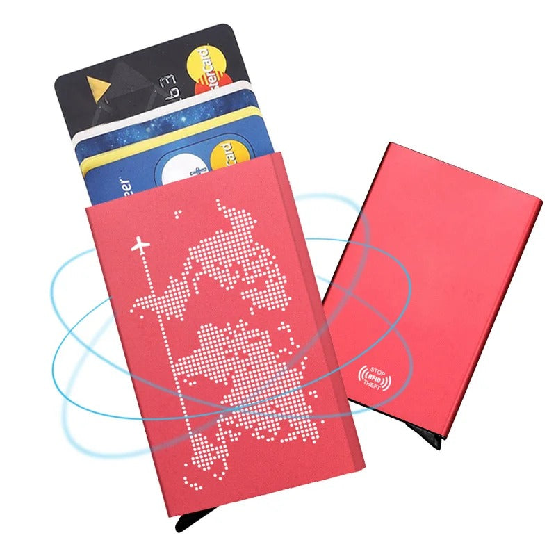 Porte-carte de voyage en métal RFID - L'Aventurier™ Rose Foncé