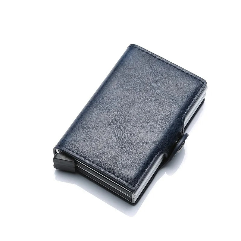 Porte-carte double anti-piratage et à pression - Le Robuste™ Bleu