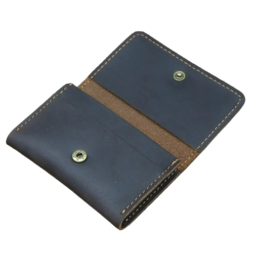 Porte-carte en cuir véritable - Le Business™ Marron Foncé Intérieur