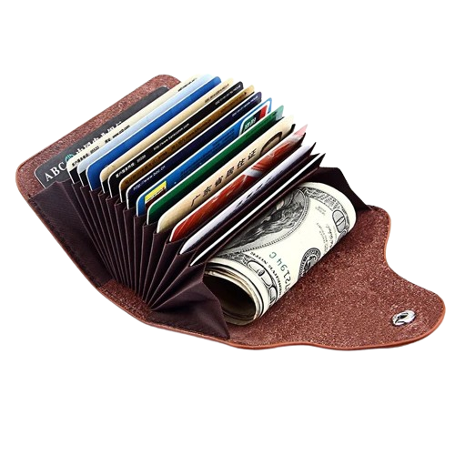 Porte-carte en cuir véritable fermeture à pression - Le Vintage™ Intérieur