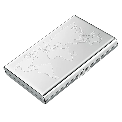 Porte-carte en métal de voyage RFID - L'Aventurier™ Carte du monde