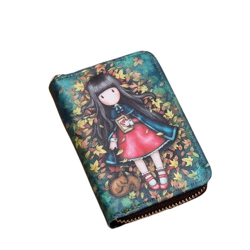 Porte-carte en simili cuir zippé pour femme - Le Fashionista™ Vert