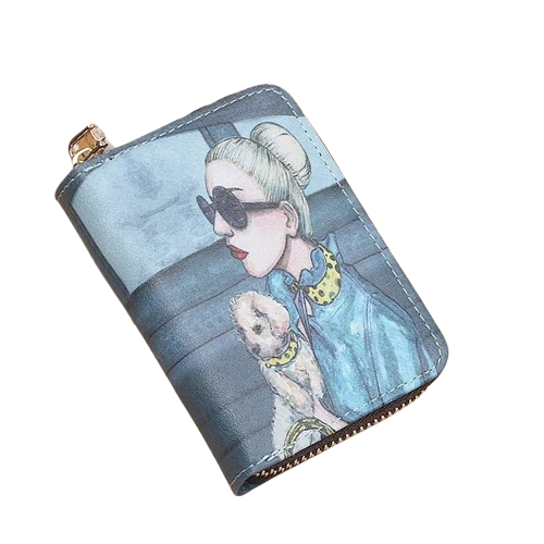 Porte-carte en simili cuir zippé pour femme - Le Fashionista™ Vert Foncé