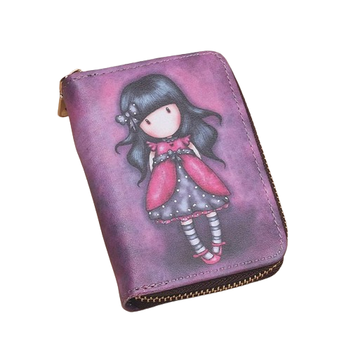 Porte-carte en simili cuir zippé pour femme - Le Fashionista™ Violet