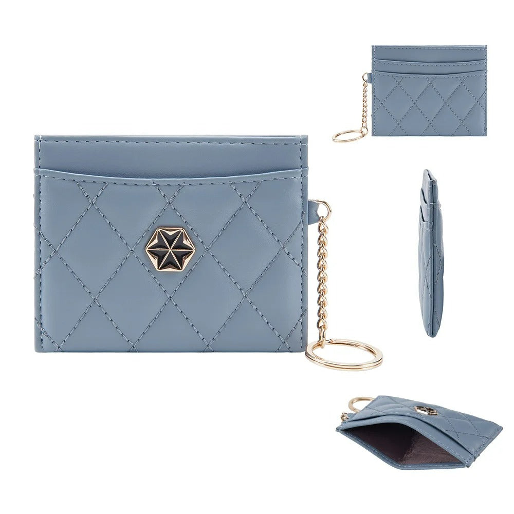 Porte-carte fashion fin à carreaux - Le Raffiné™ Bleu