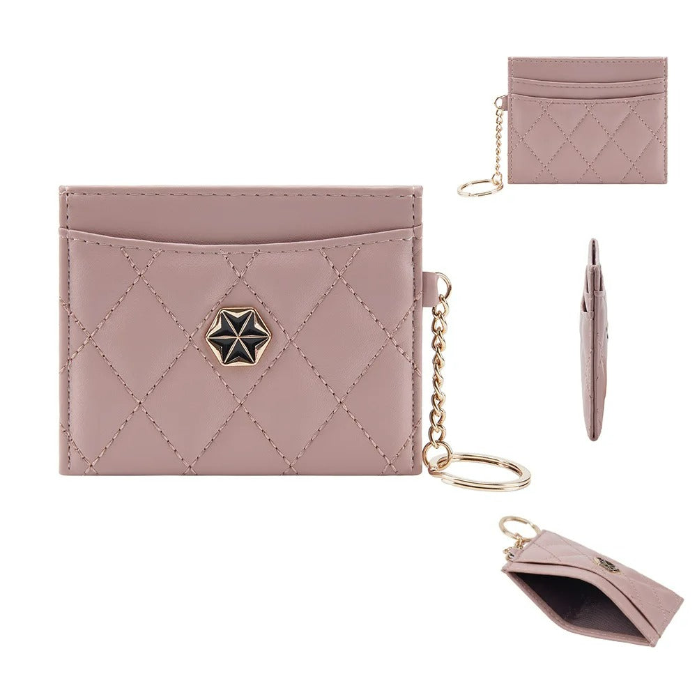 Porte-carte fashion fin à carreaux - Le Raffiné™ Rose