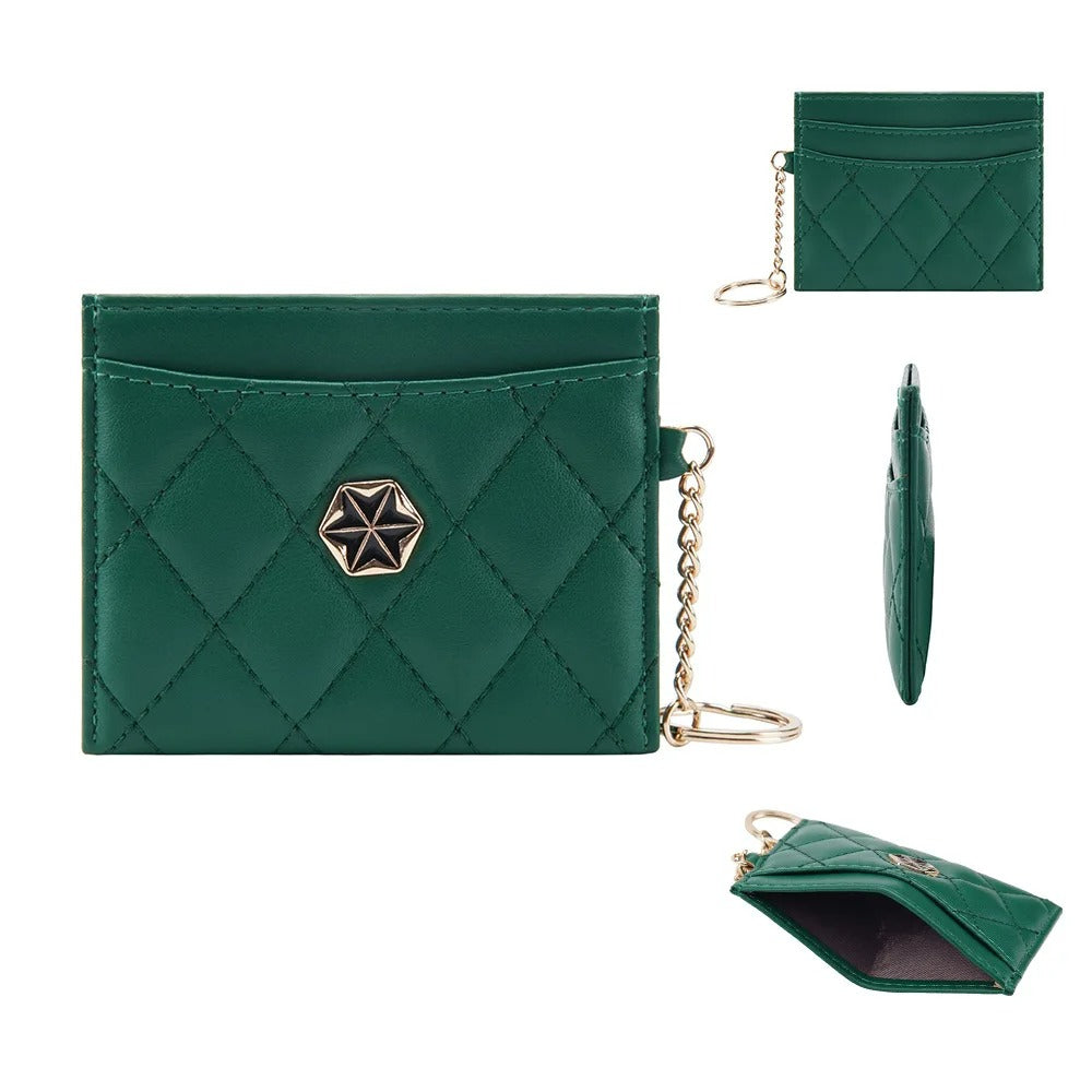 Porte-carte fashion fin à carreaux - Le Raffiné™ Vert