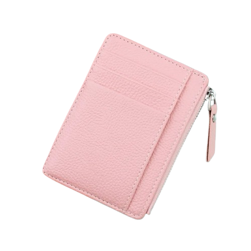 Porte-carte fermeture à glissière - Le Minimaliste™ Rose