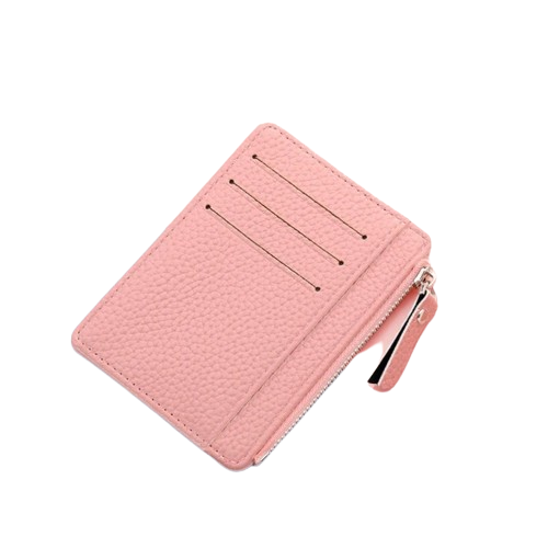Porte-carte fermeture à glissière - Le Minimaliste™ Rose Foncé