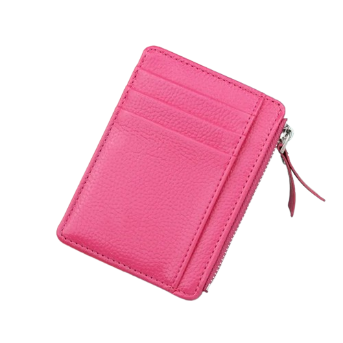 Porte-carte fermeture à glissière - Le Minimaliste™ Rose Rouge
