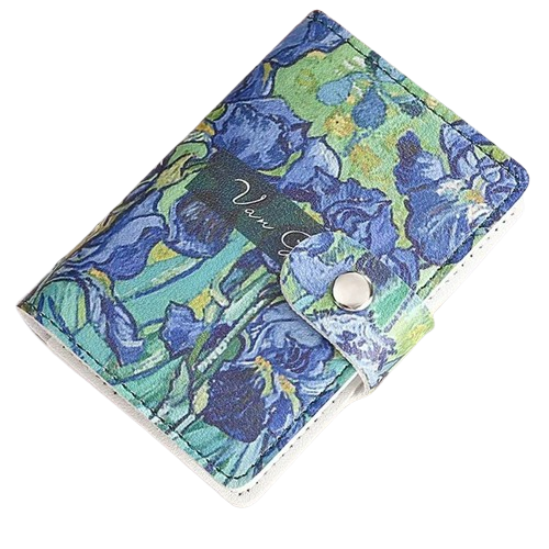 Porte-carte fermeture à pression imprimé fleurs - L'Indispensable™ Bleu