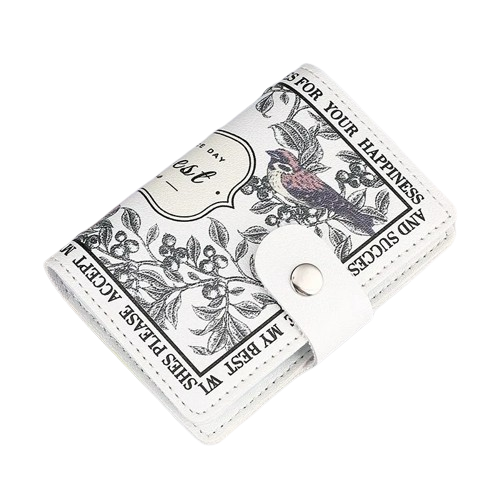 Porte-carte fermeture à pression imprimé fleurs - L'Indispensable™ Noir et Blanc 2