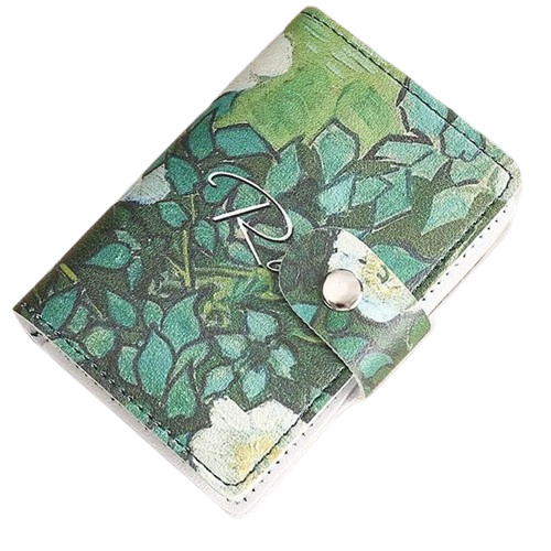 Porte-carte fermeture à pression imprimé fleurs - L'Indispensable™ Vert 2