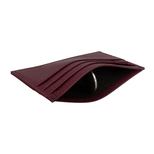 Porte-carte fin en cuir véritable - Le Minimaliste™ Rouge Côté