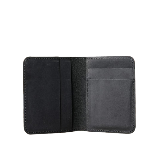 Porte-carte fin en cuir véritable - Le Protecteur™ Noir