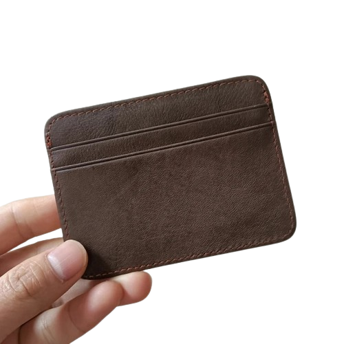 Porte-carte fin en cuir véritable - Le Vintage™ Café