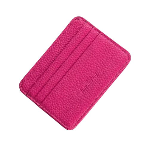 Porte-carte fin en simili cuir - Le Minimaliste™ Fuchsia