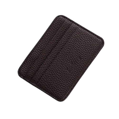 Porte-carte fin en simili cuir - Le Minimaliste™ Marron Foncé