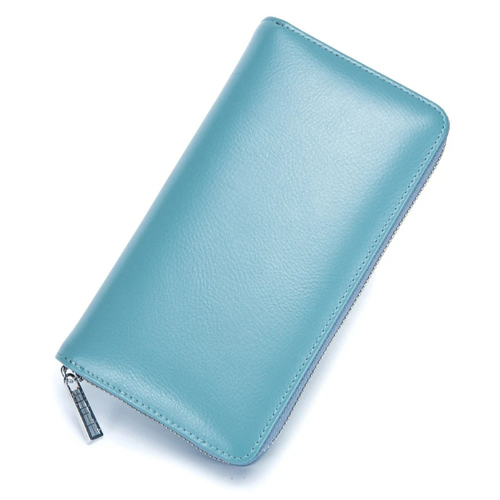 Porte-carte long à zip - L'Indispensable™ Bleu Clair