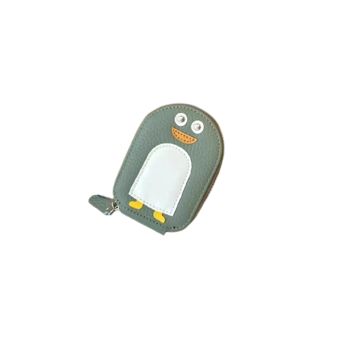 Porte-carte porte-monnaie compact en cuir avec fermeture éclair - Le Junior™ Gris