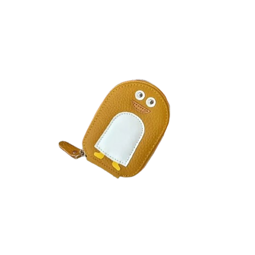 Porte-carte porte-monnaie compact en cuir avec fermeture éclair - Le Junior™ Jaune