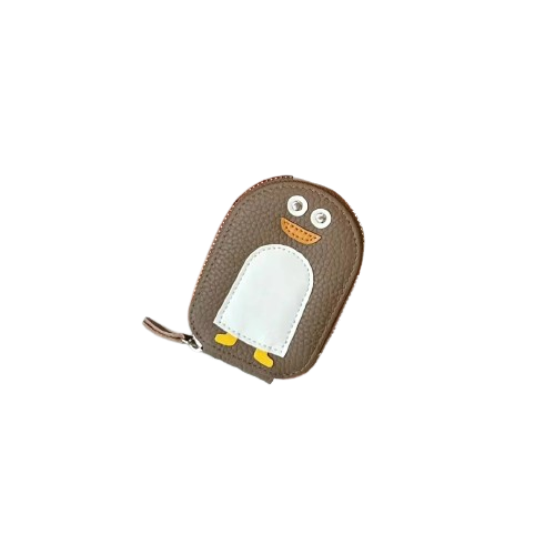 Porte-carte porte-monnaie compact en cuir avec fermeture éclair - Le Junior™ Kaki