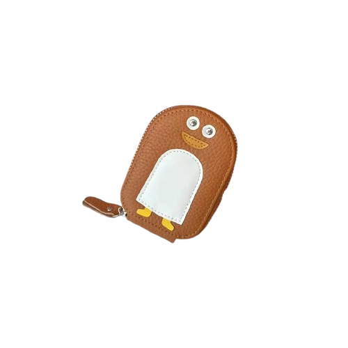 Porte-carte porte-monnaie compact en cuir avec fermeture éclair - Le Junior™ Marron