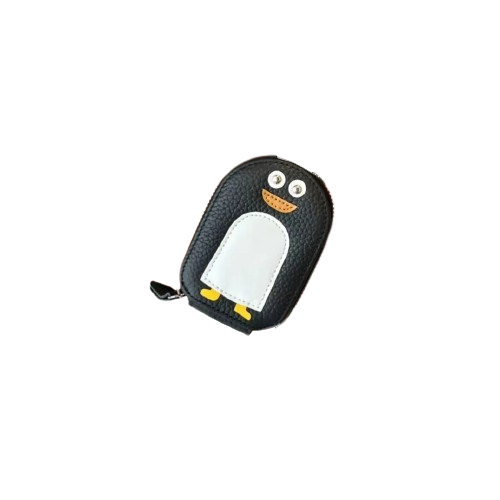 Porte-carte porte-monnaie compact en cuir avec fermeture éclair - Le Junior™ Noir