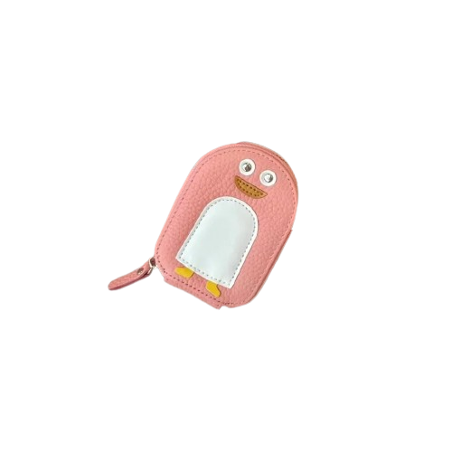 Porte-carte porte-monnaie compact en cuir avec fermeture éclair - Le Junior™ Rose
