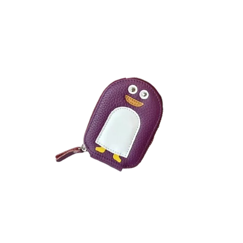 Porte-carte porte-monnaie compact en cuir avec fermeture éclair - Le Junior™ Violet